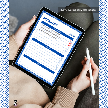 "Porcelain" 2025 Digital Daily Planner