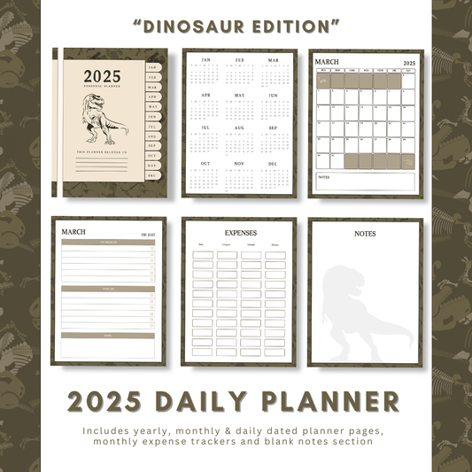 "Dinosaur" 2025 Digital Daily Planner