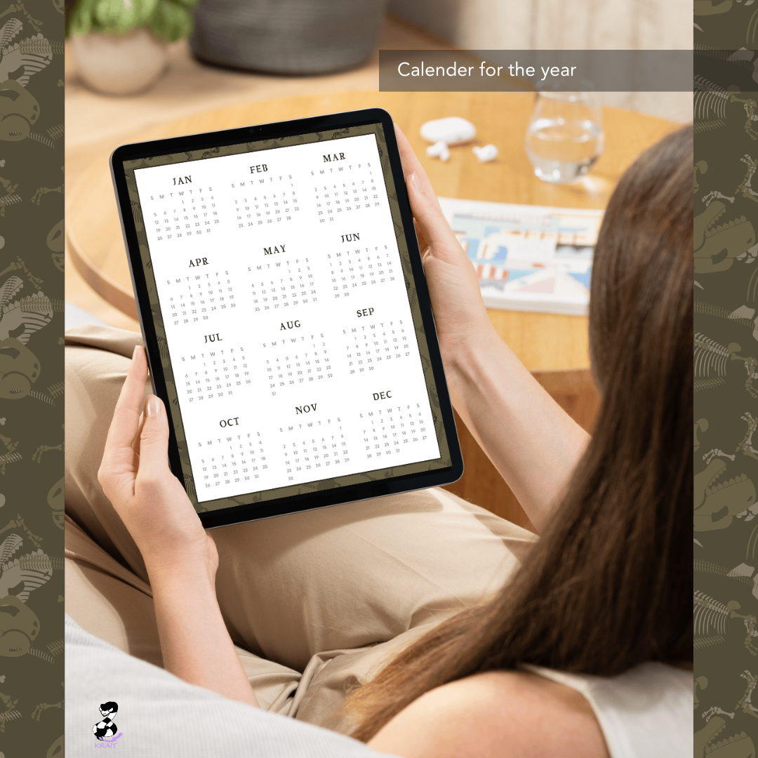 "Dinosaur" 2025 Digital Daily Planner