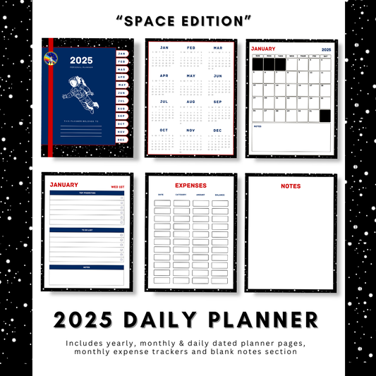 "Space" 2025 Digital Daily Planner