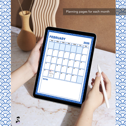 "Porcelain" 2025 Digital Daily Planner