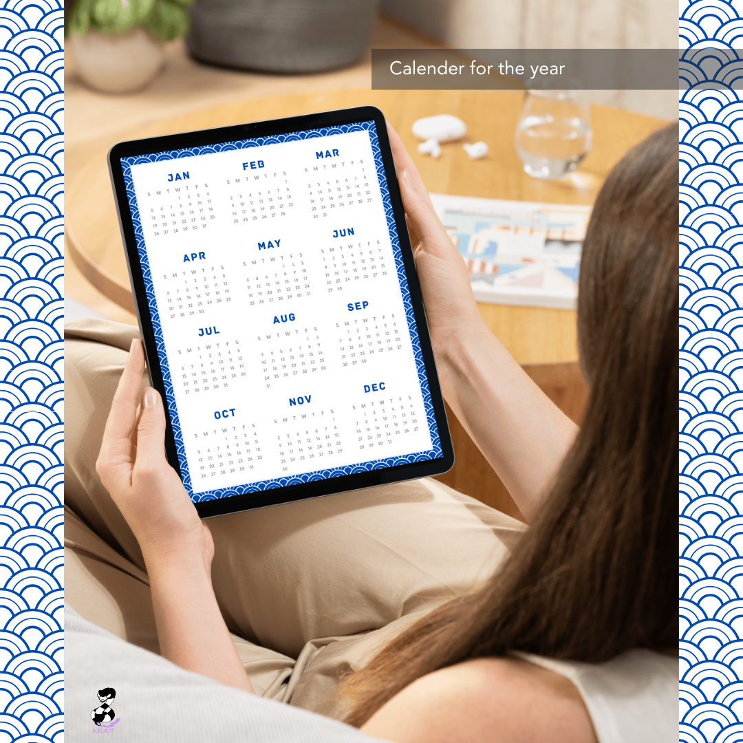 "Porcelain" 2025 Digital Daily Planner