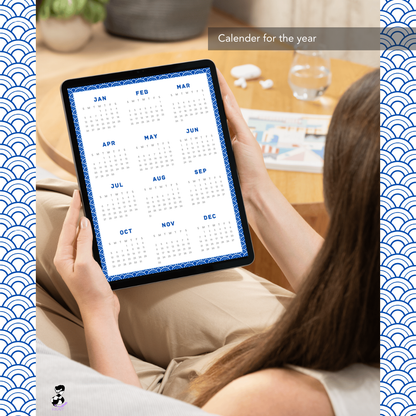 "Porcelain" 2025 Digital Daily Planner