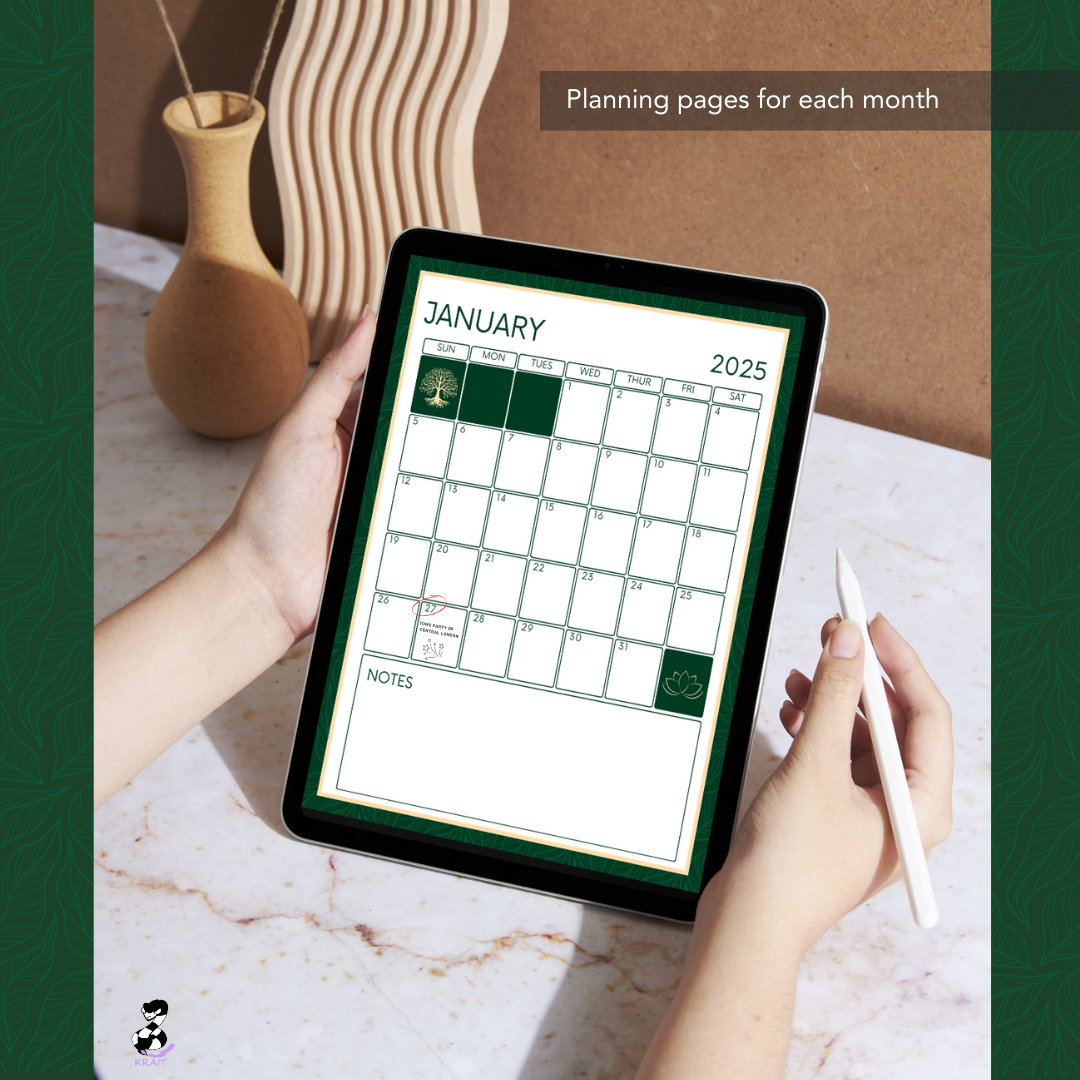 "Healing Tree" 2025 Digital Daily Planner